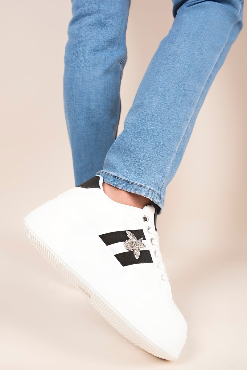 Chunky Glitter Detail Trainers with Bee Charm