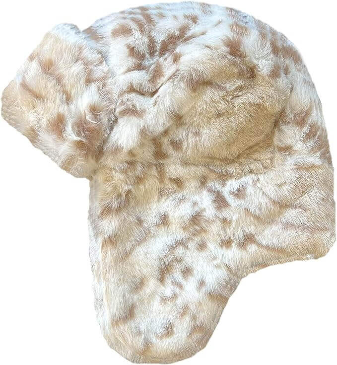 Ladies Faux Fur Winter Ski Hat with Ear Flaps and Matching Mittens Set for Warmth and Style Ideal for Outdoor Activities by Sock Stack