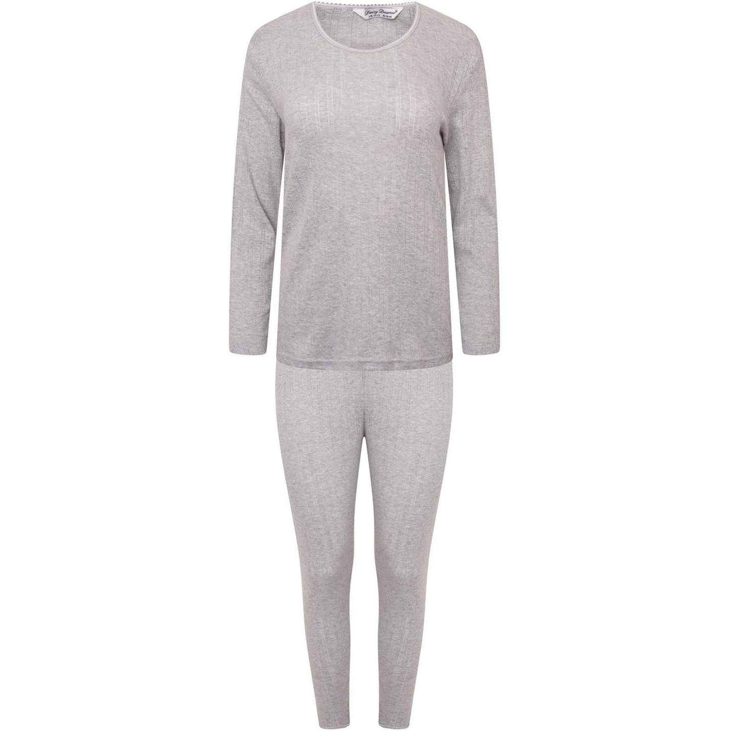 Women's Thermal Long Sleeve Top and Long Jane Pants Set Winter Base Layers Warm Insulating Cotton Rich Fabric Sizes S to XXL Multiple Colours by Daisy Dreamer