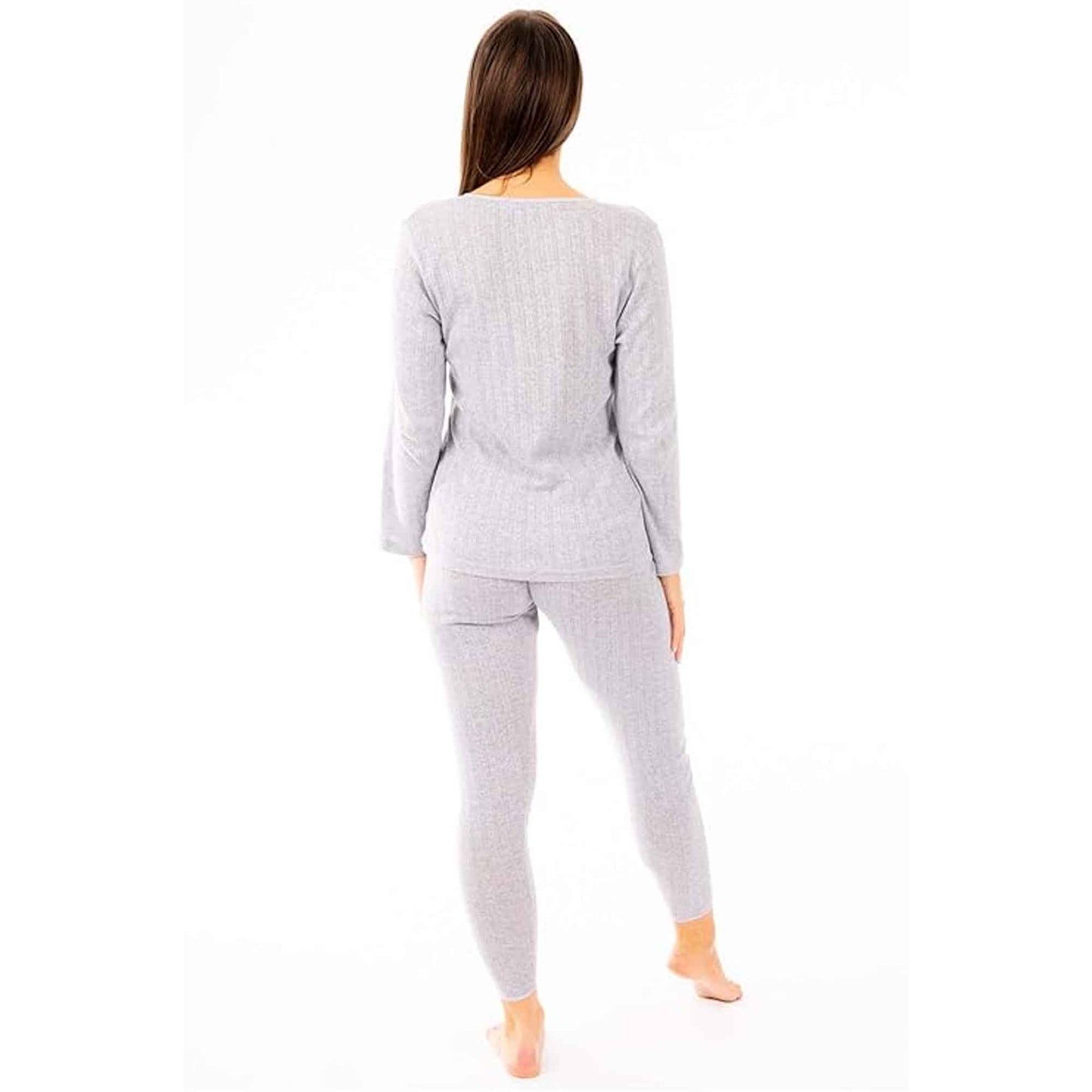 Women's Thermal Long Sleeve Top and Long Jane Pants Set Winter Base Layers Warm Insulating Cotton Rich Fabric Sizes S to XXL Multiple Colours by Daisy Dreamer