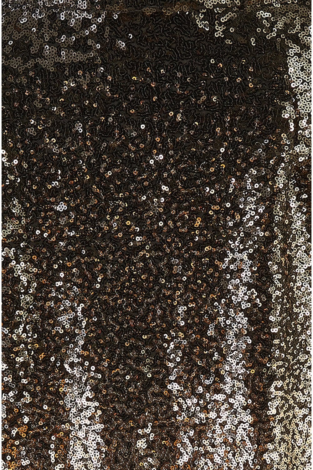 Yumi Black And Gold Sequin Split Fitted Midi Skirt