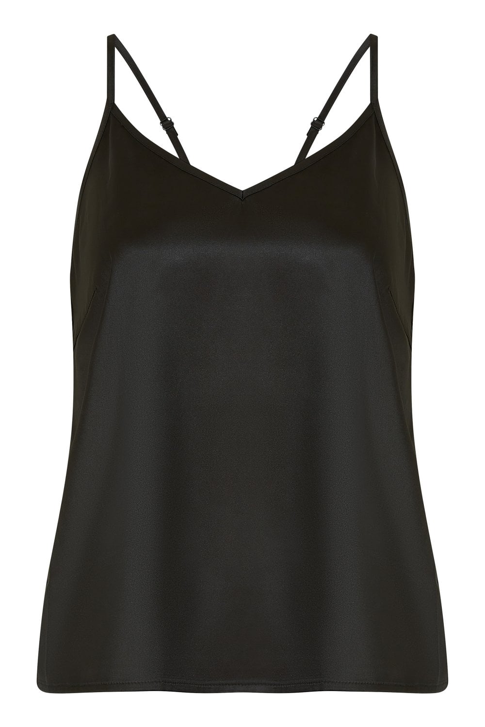 Yumi Black Satin Cami Top