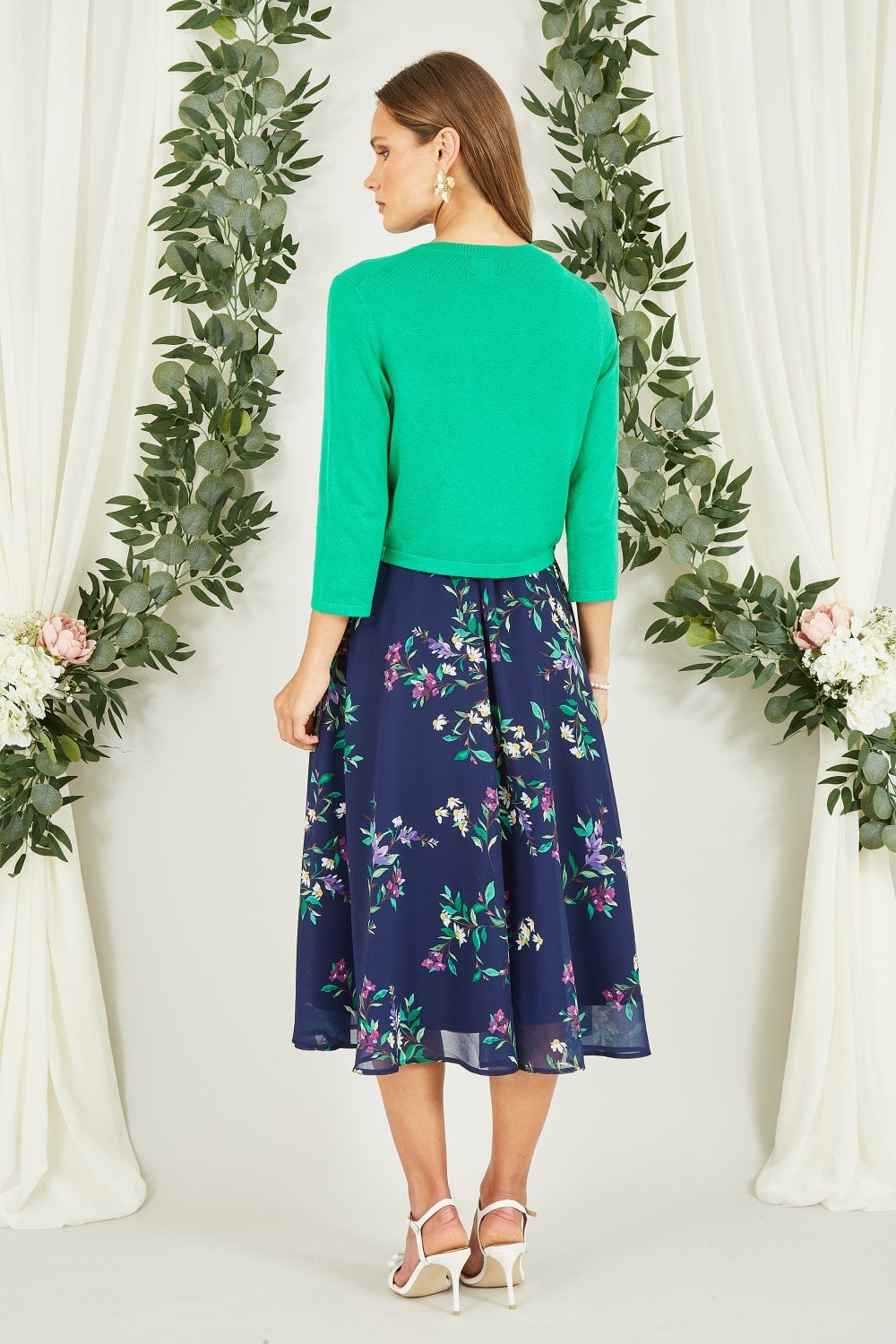 Yumi Green Knitted Curve Bolero