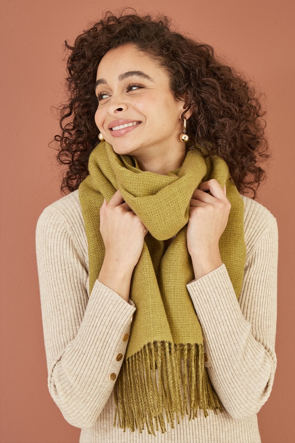 Yumi Green Two Tone Scarf