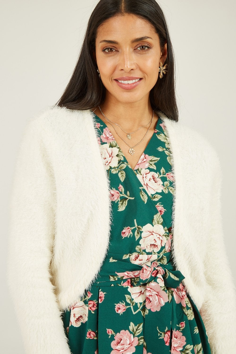 Yumi Ivory Eyelash Knit Bolero