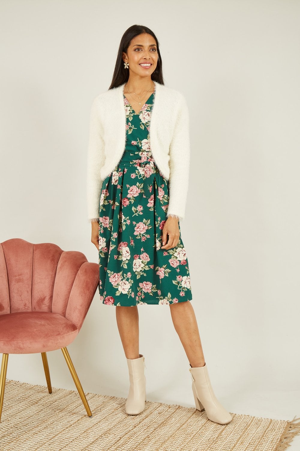 Yumi Ivory Eyelash Knit Bolero