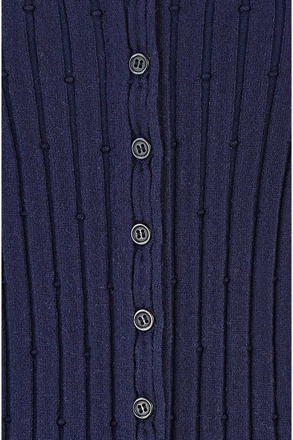 Yumi Navy Fitted Rib Button Up Cardigan