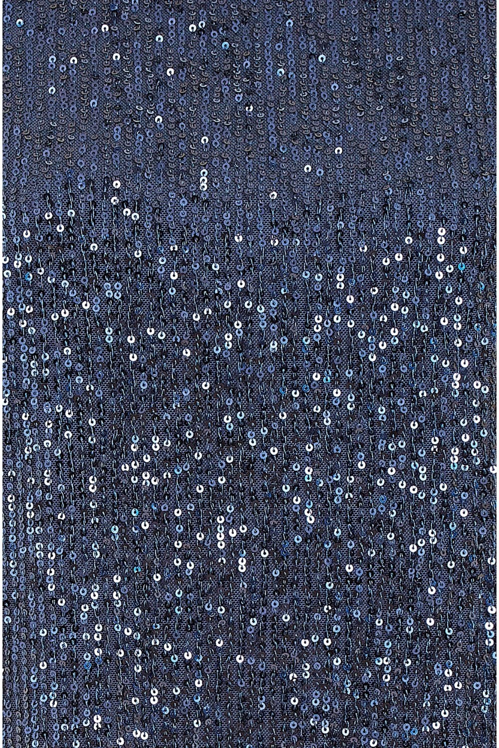Yumi Navy Sequin Top With Sheer Sleeves