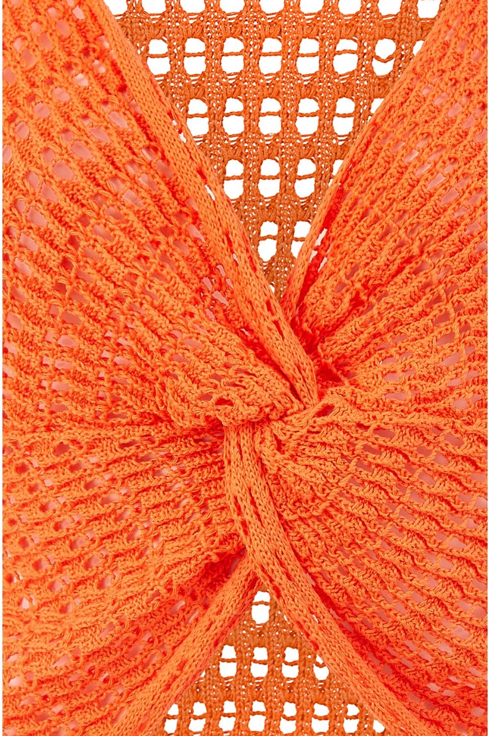 Yumi Orange Cotton Crochet Twisted Bolero Top
