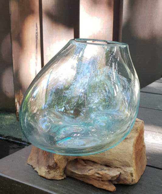 Molten Glass on Wood - Medium Bowl