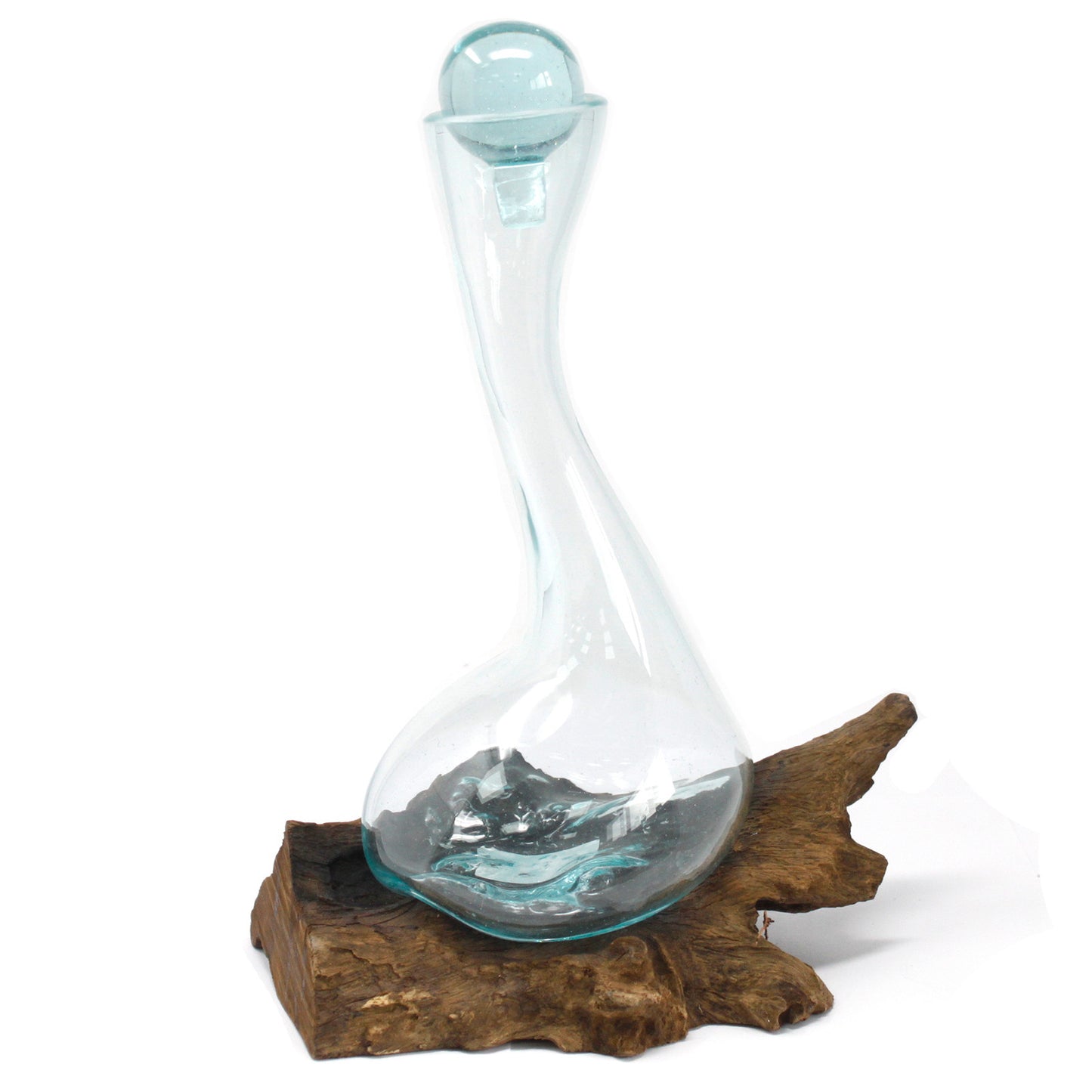 Molten Glass on Wood - Wine Decanter - Kaftans direct