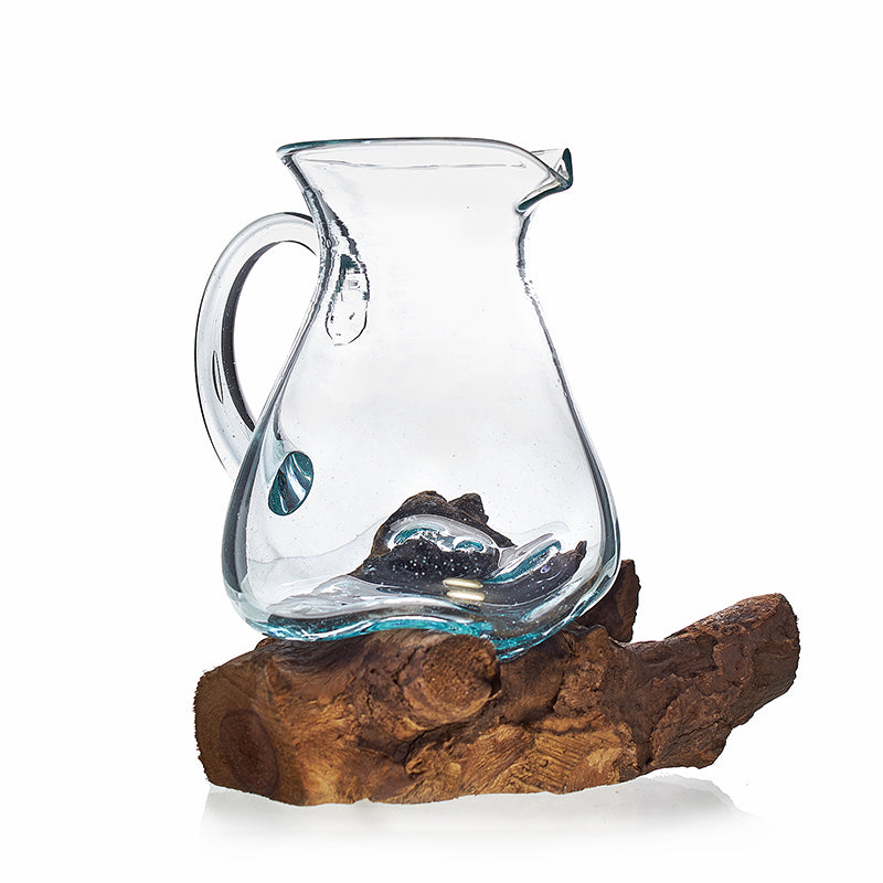 Molten Glass on Wood- Water Jug - Kaftans direct