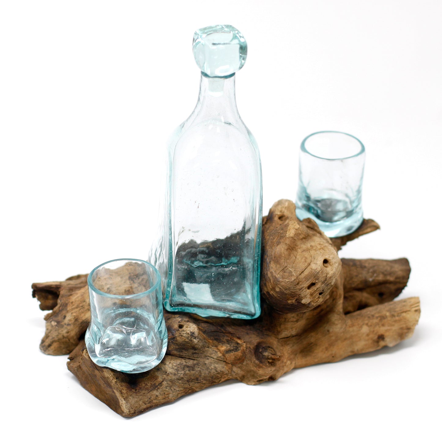 Molten Glass on Wood- Whisky Set