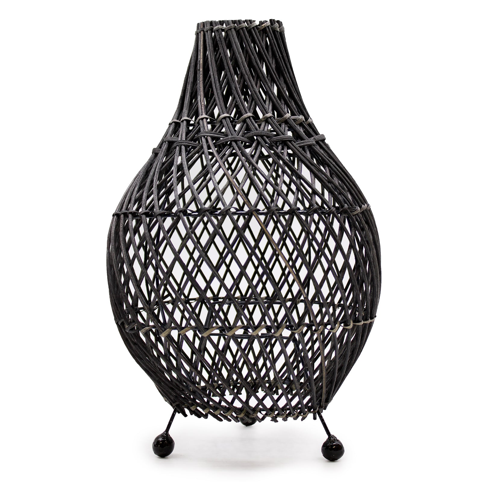 Rattan Table Lamps - Black-0