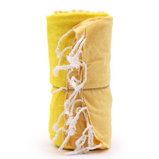 Cotton Pario Towel - 100x180 cm - Sunny Yellow - Kaftans direct