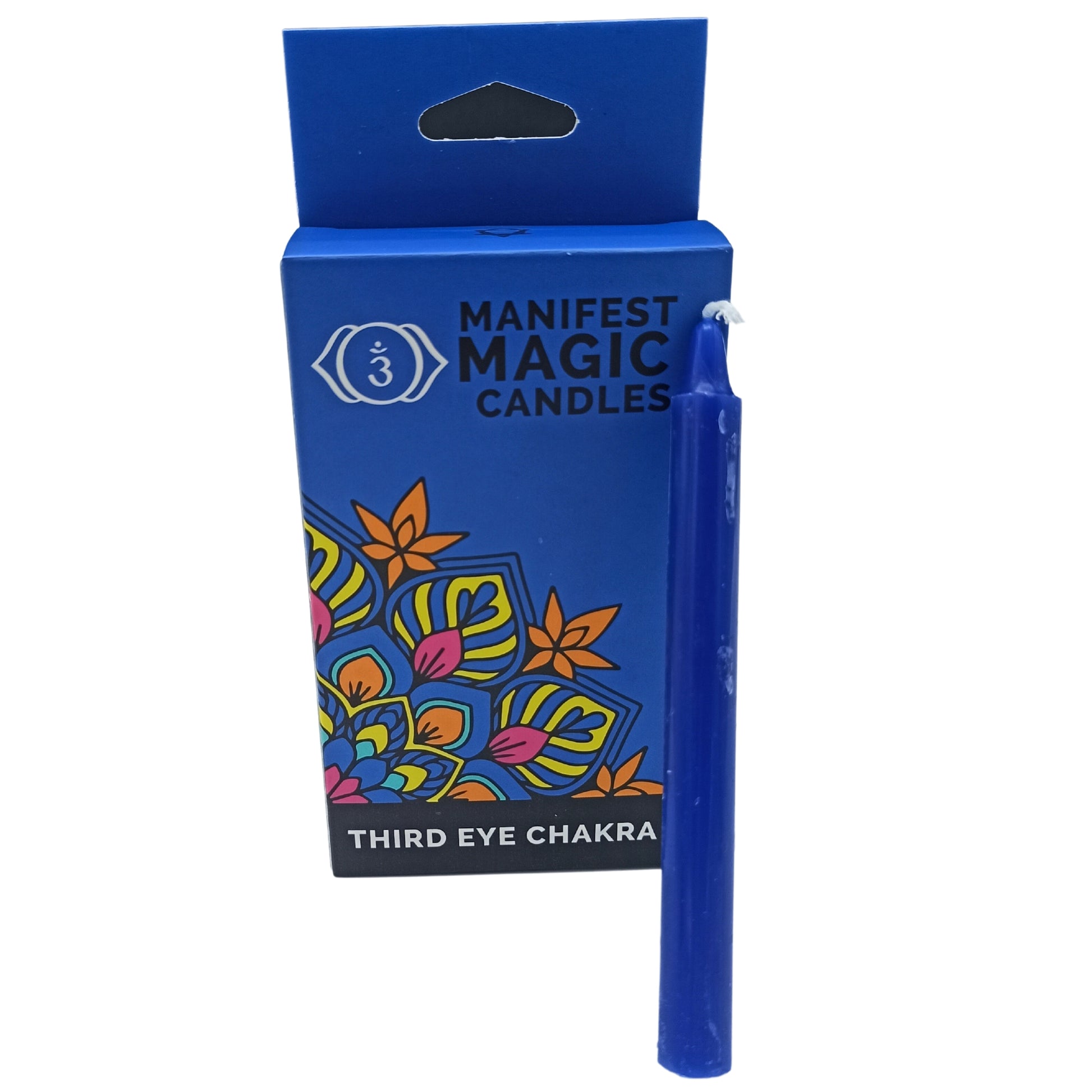 Manifest Magic Candles (pack of 12) - Indigo - Third Eye Chakra - Kaftans direct