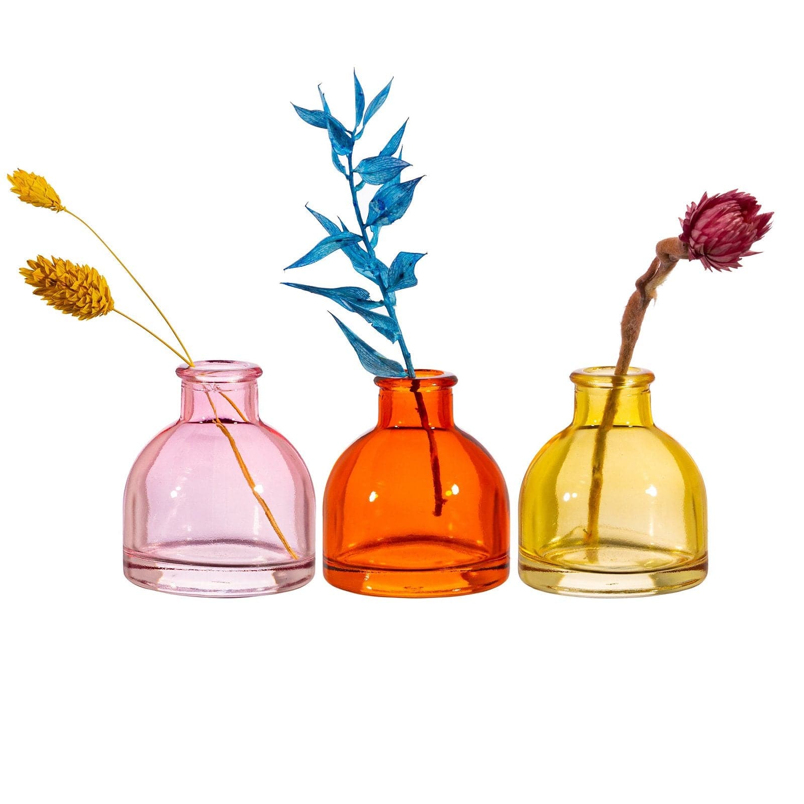 Warm Toned Mini Bud Vases - Set of 3 - Kaftan direct