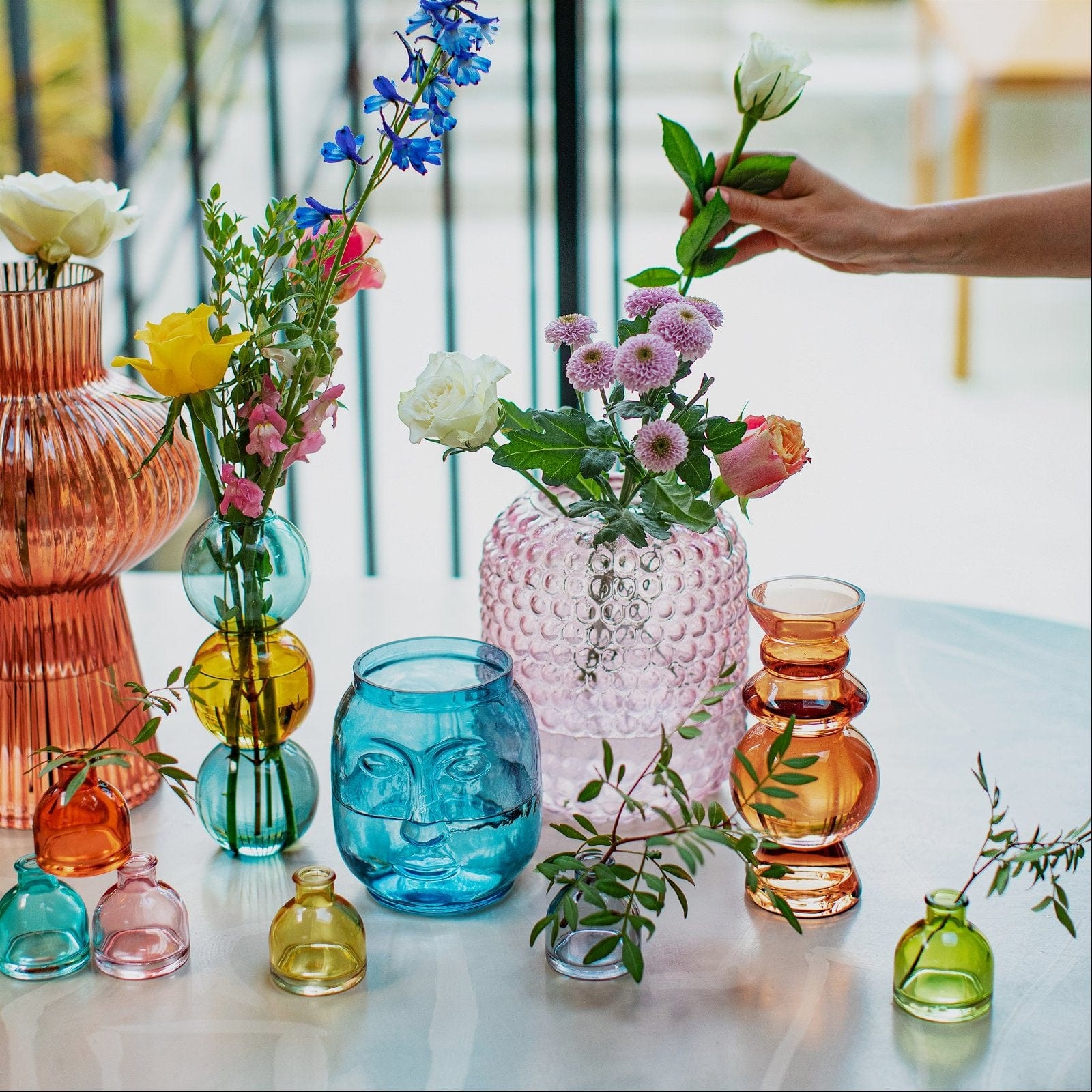Warm Toned Mini Bud Vases - Set of 3 - Kaftan direct