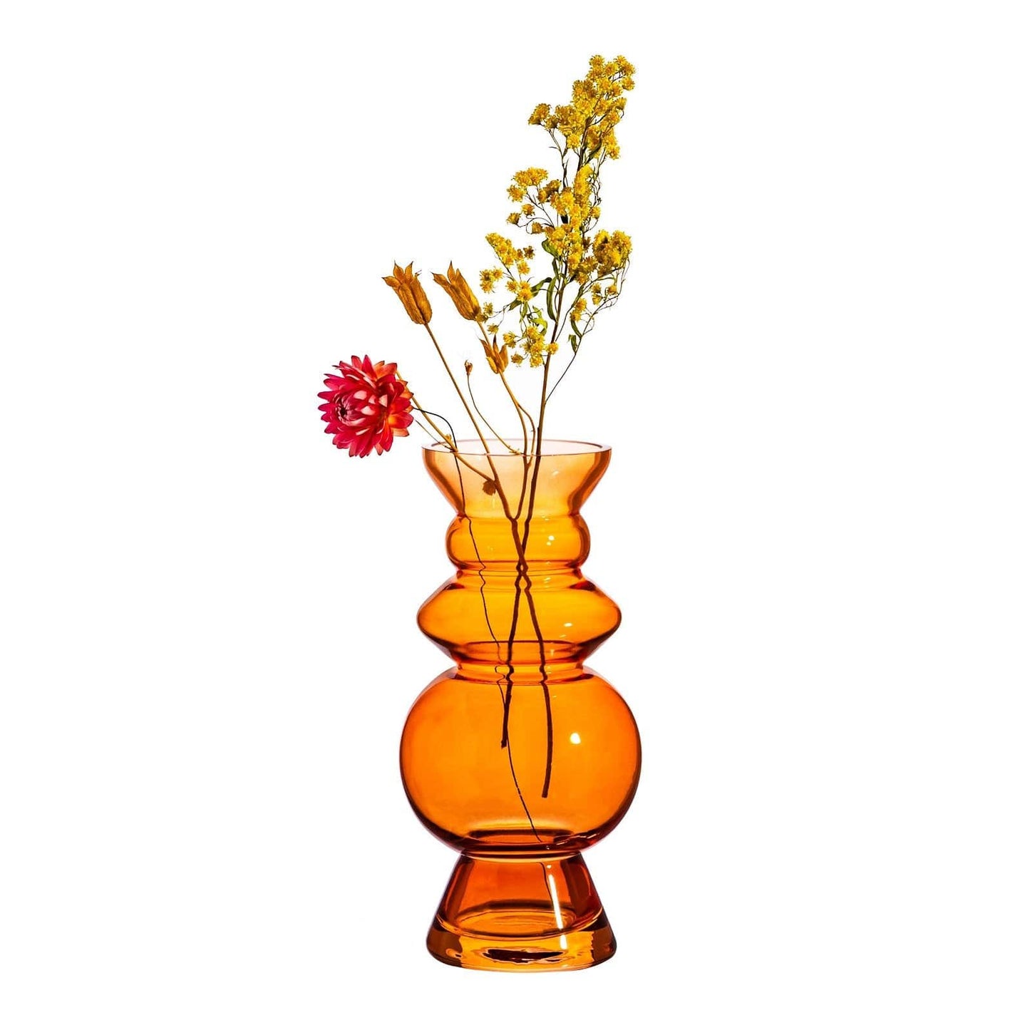 Selina Glass Vase Dark Amber - Kaftan direct