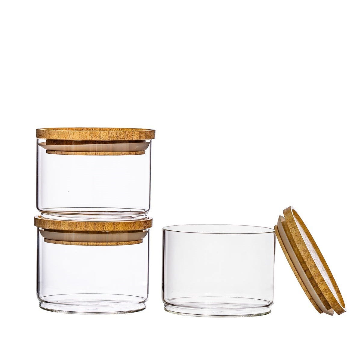 Stacking Glass Storage Jars - Set of 3 - Kaftan direct
