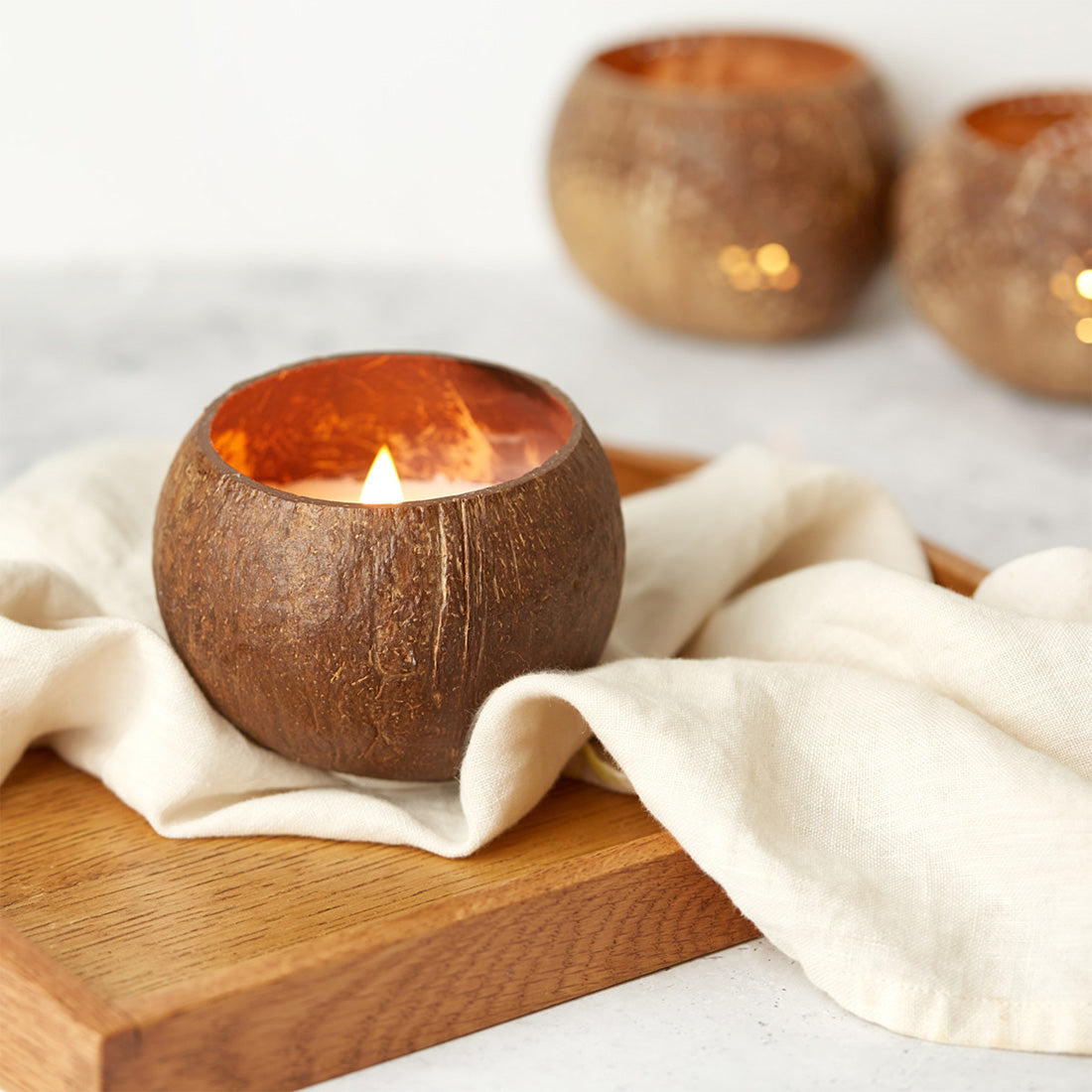 Coconut Shell Candle - Citrus Lime Scent-0