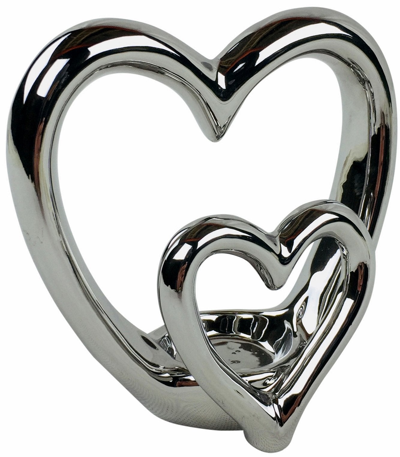 Silver Double Heart Tealight Holder - Kaftan direct
