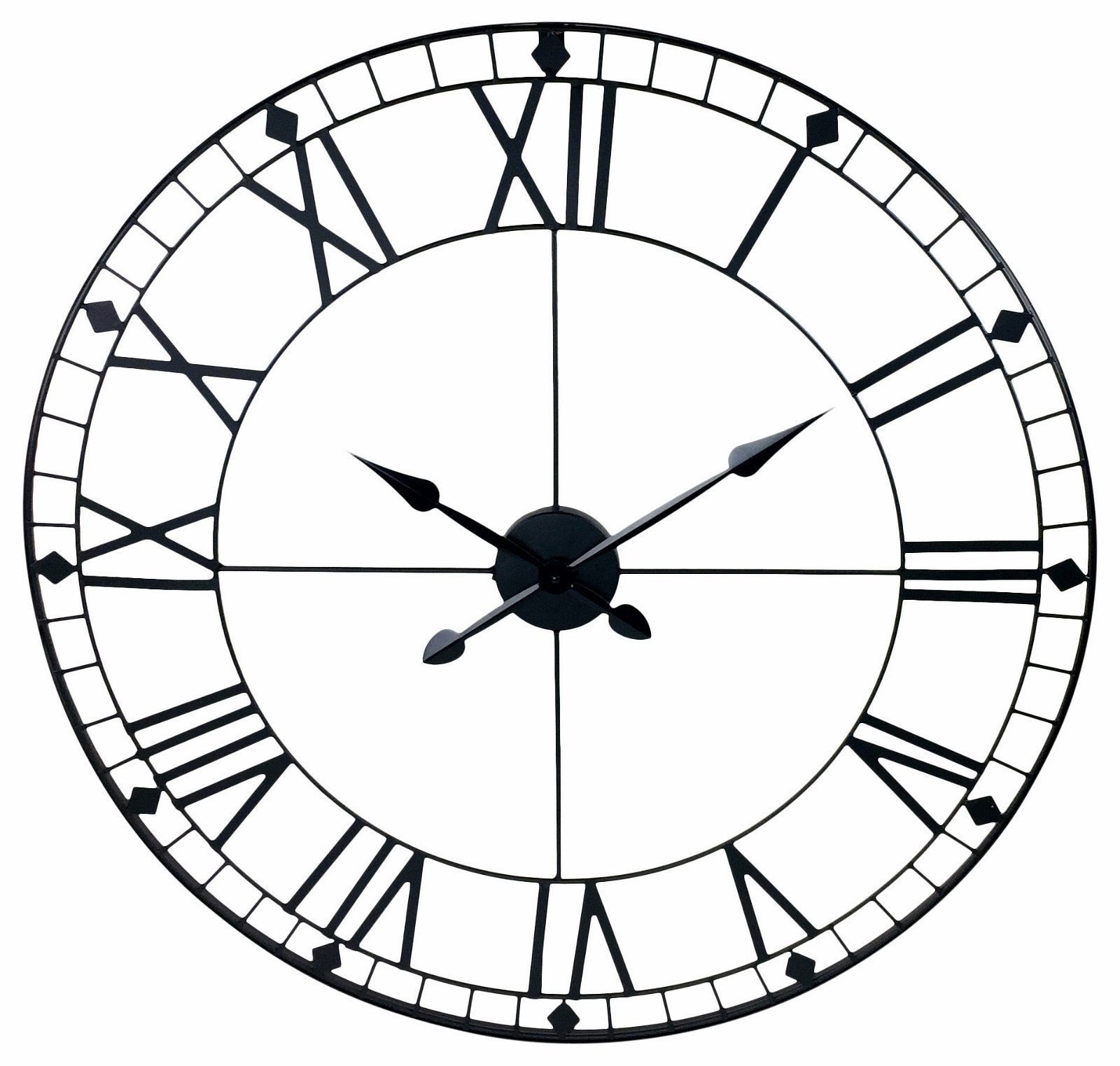 Black Roman Numeral Clock 88cm - Kaftan direct