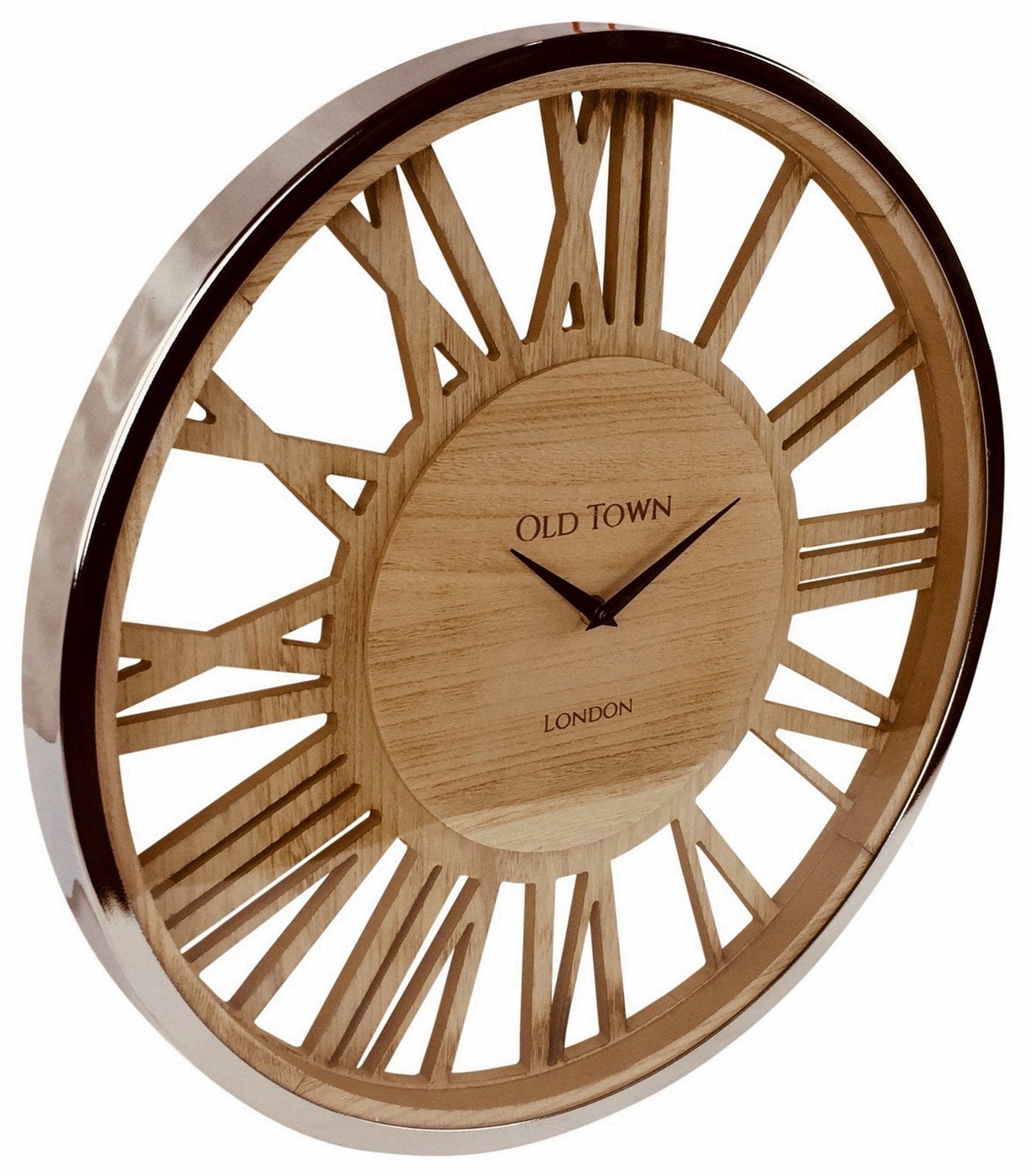 Wooden Clock With Glass Cover 48cm - Kaftan direct