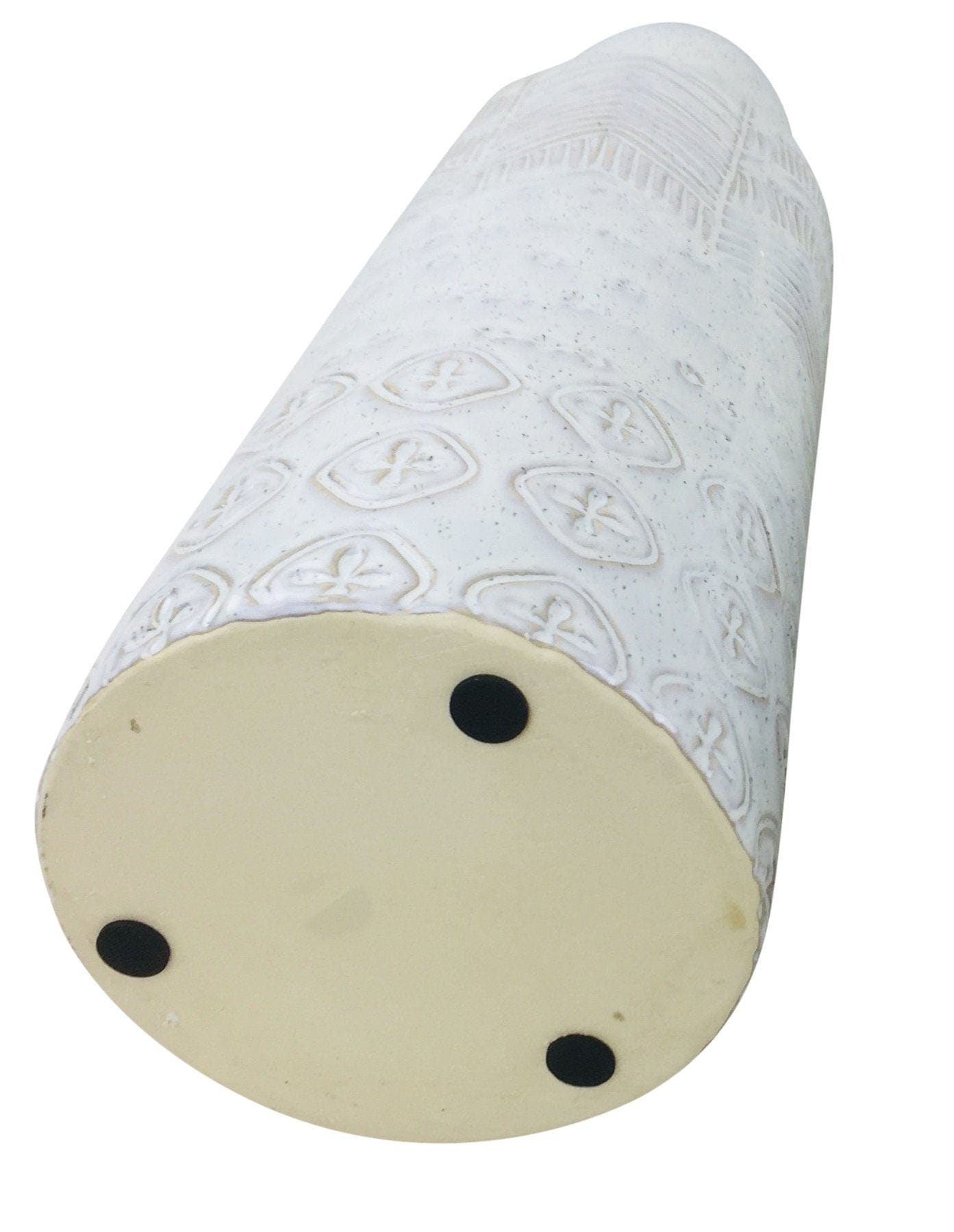White Herringbone Textured Stoneware Vase 44cm - Kaftan direct
