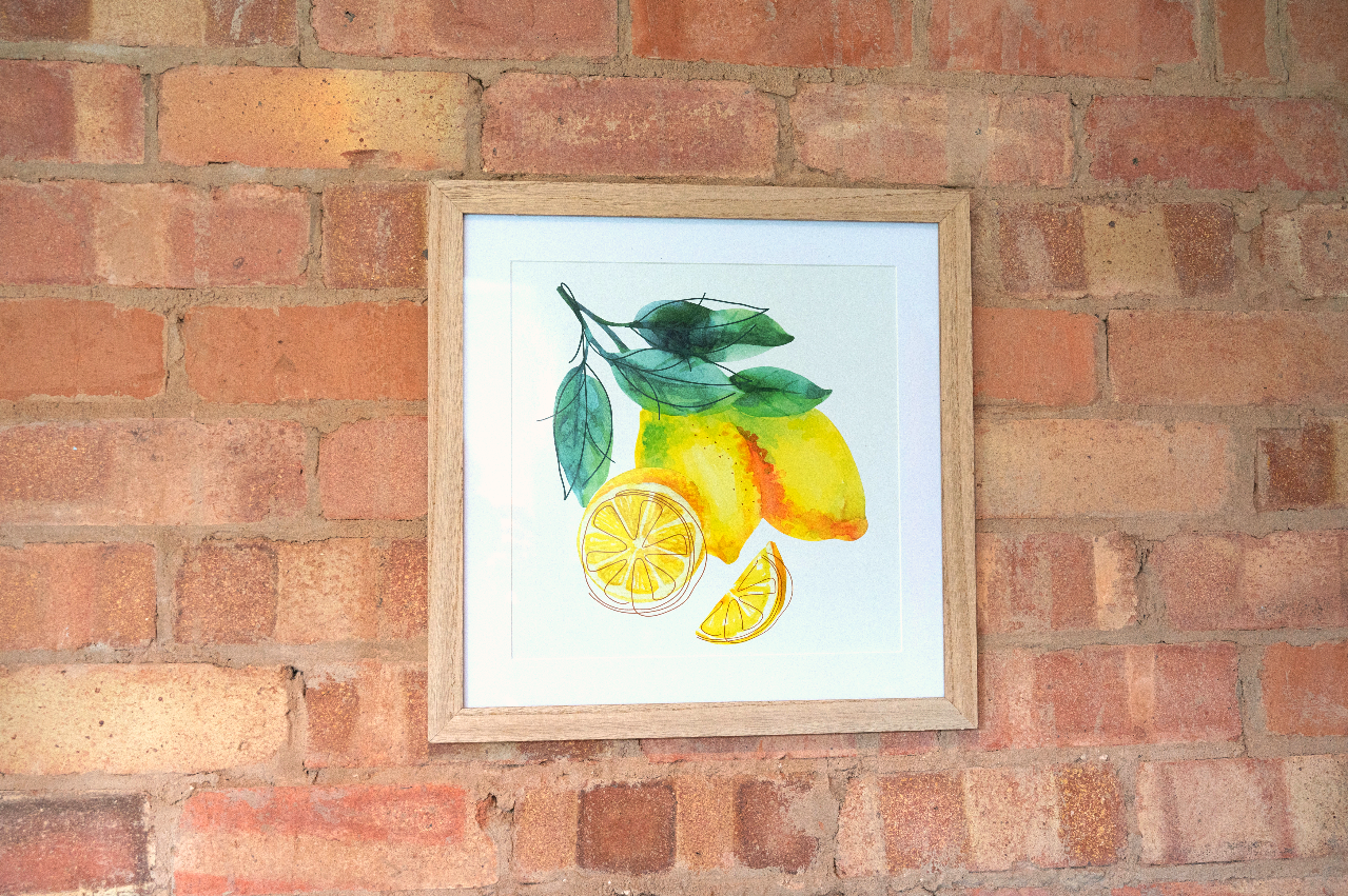 Watercolour Lemons Art In Frame