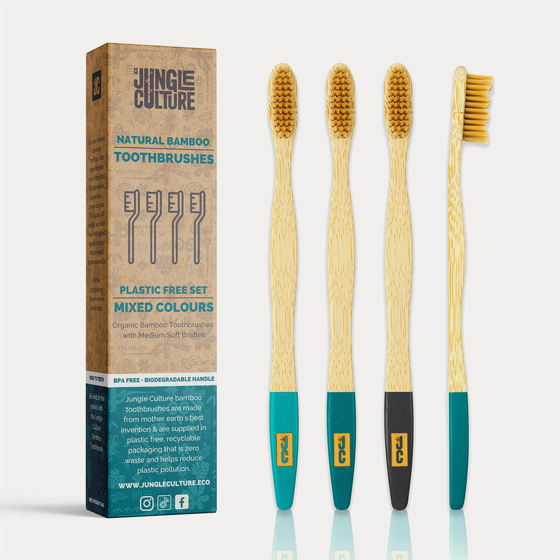 Bamboo Toothbrushes | Natural Toothbrush Set of 4-2