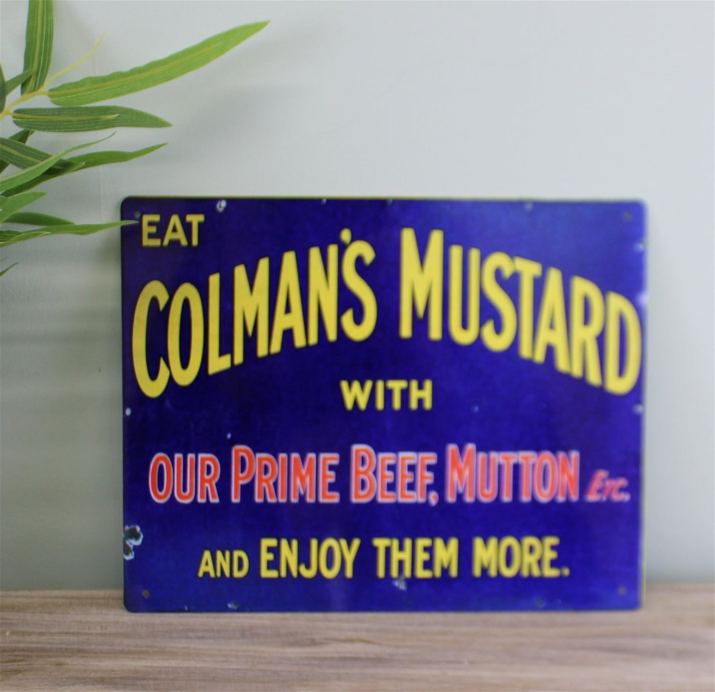 Vintage Metal Sign - Retro Advertising - Colmans Mustard - Kaftan direct