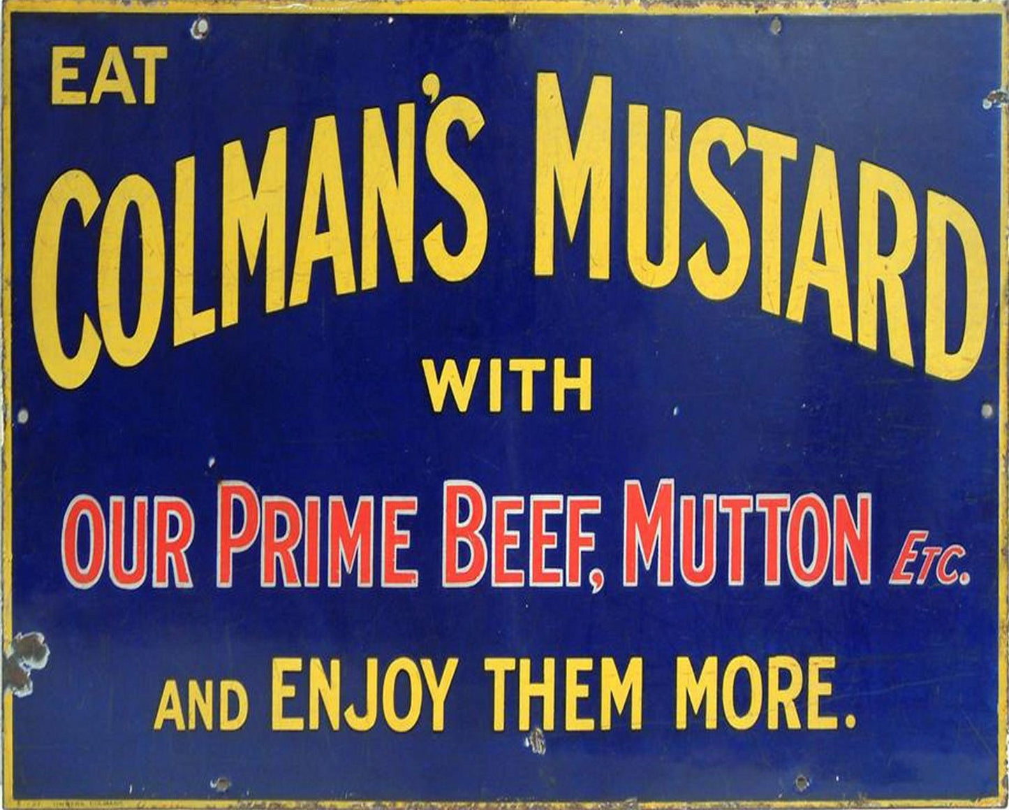 Vintage Metal Sign - Retro Advertising - Colmans Mustard - Kaftan direct