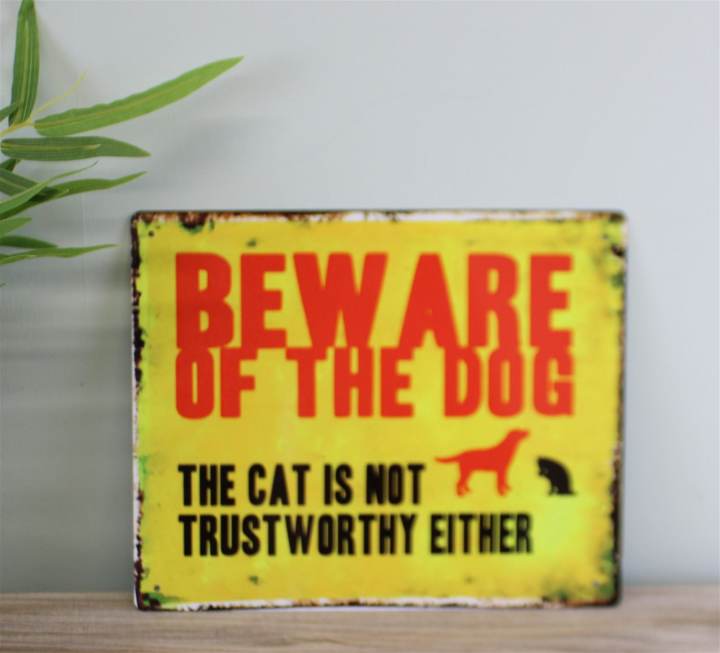 Vintage Metal Sign - Beware Of The Dog - Kaftan direct