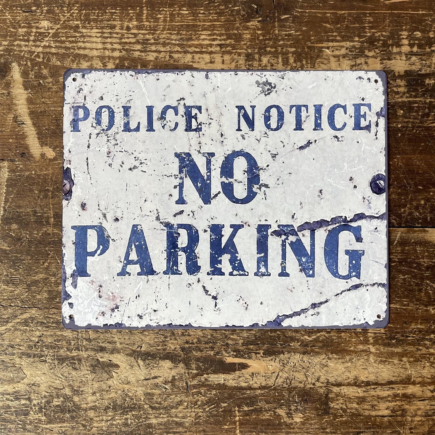 Vintage Metal Sign - Police Notice No Parking - Kaftan direct