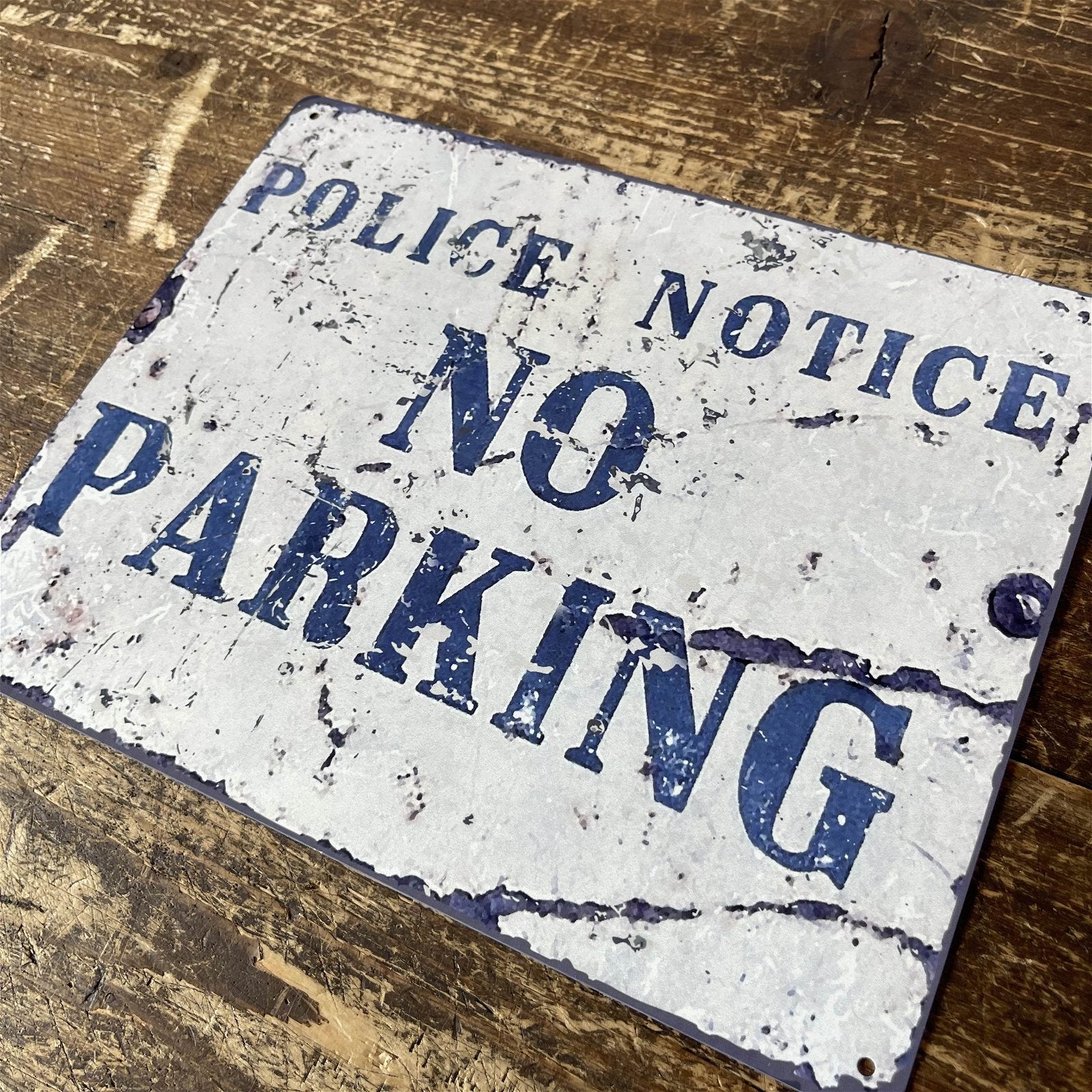 Vintage Metal Sign - Police Notice No Parking - Kaftan direct