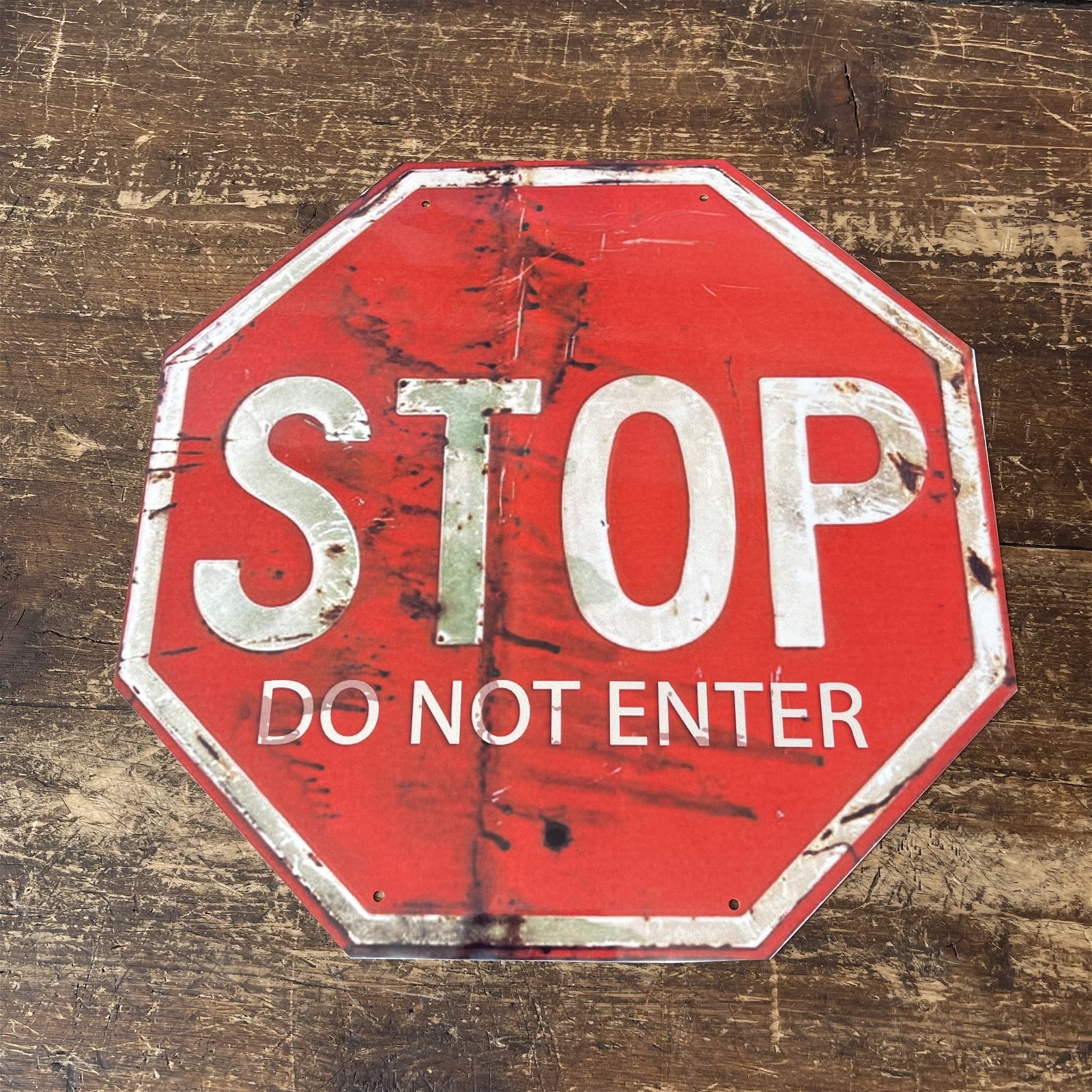 Vintage Metal Sign - Stop, Do Not Enter Sign - Kaftan direct