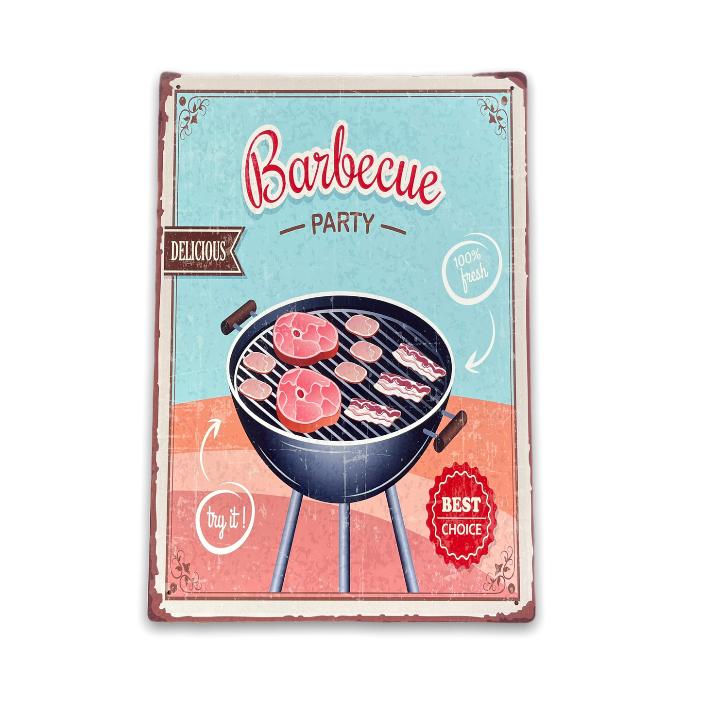 Vintage Metal Sign - Retro Barbecue Party Sign - Kaftan direct
