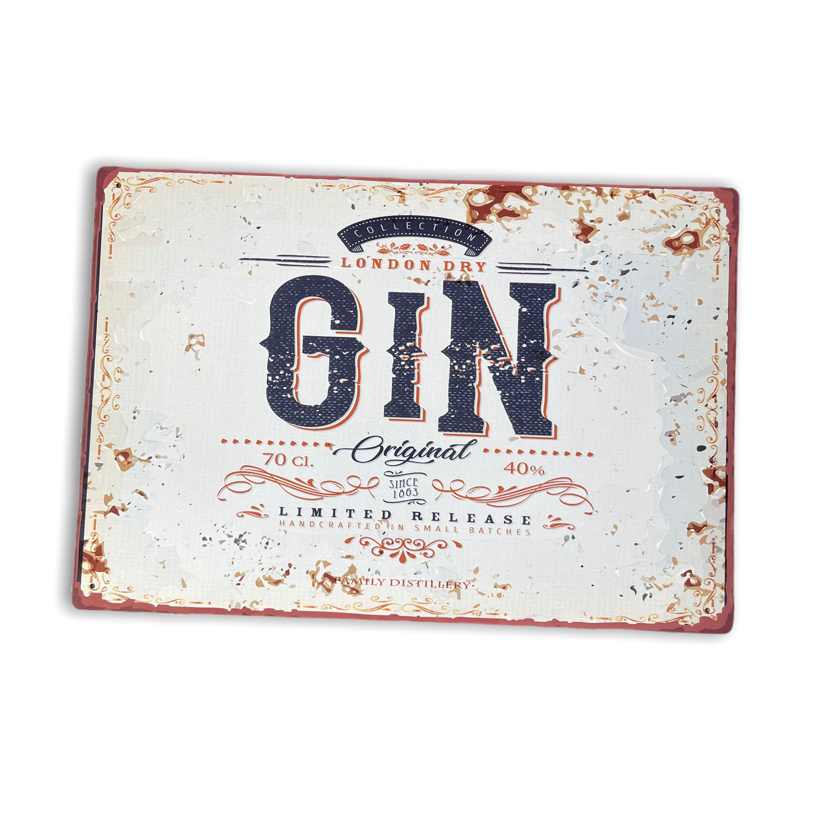 Vintage Metal Sign - Retro Advertising London Dry Gin - Kaftan direct