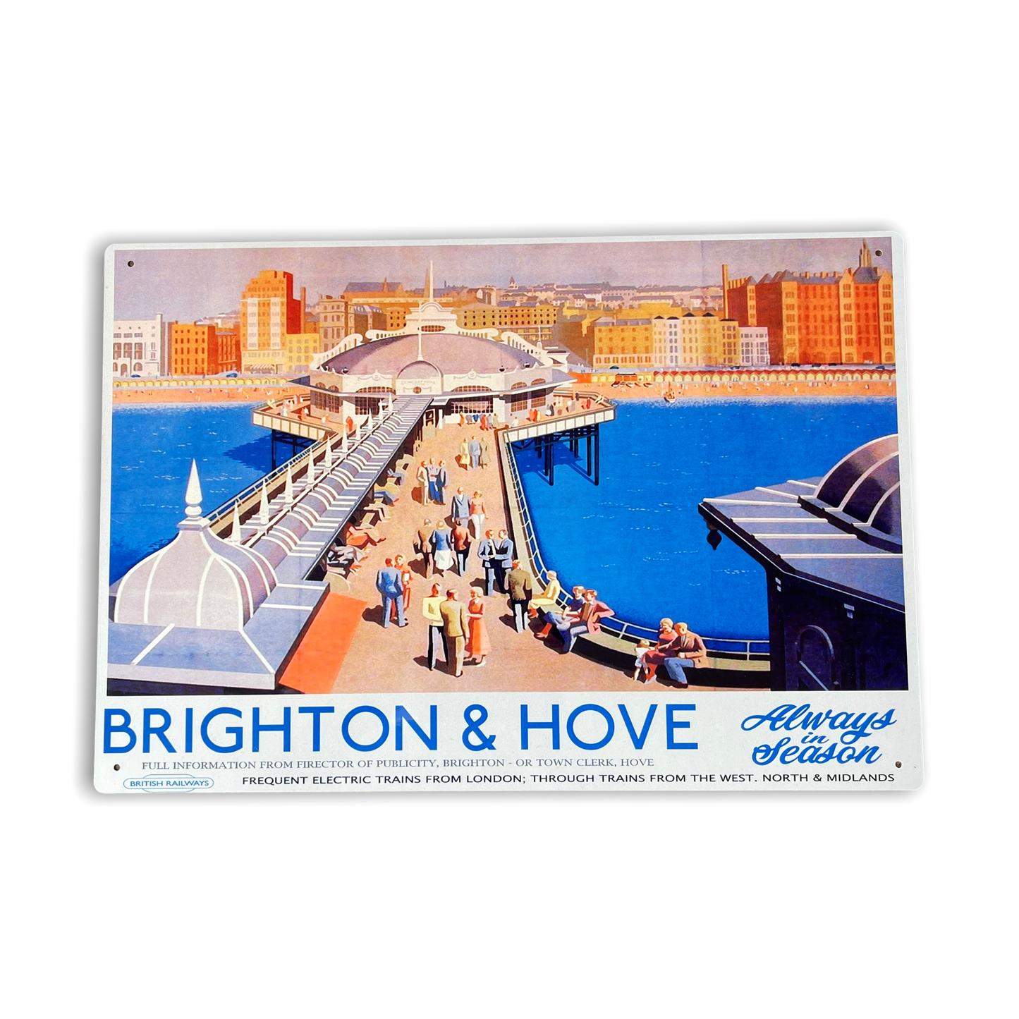 Vintage Metal Sign - British Railways Retro Advertising, Brighton & Hove - Kaftan direct