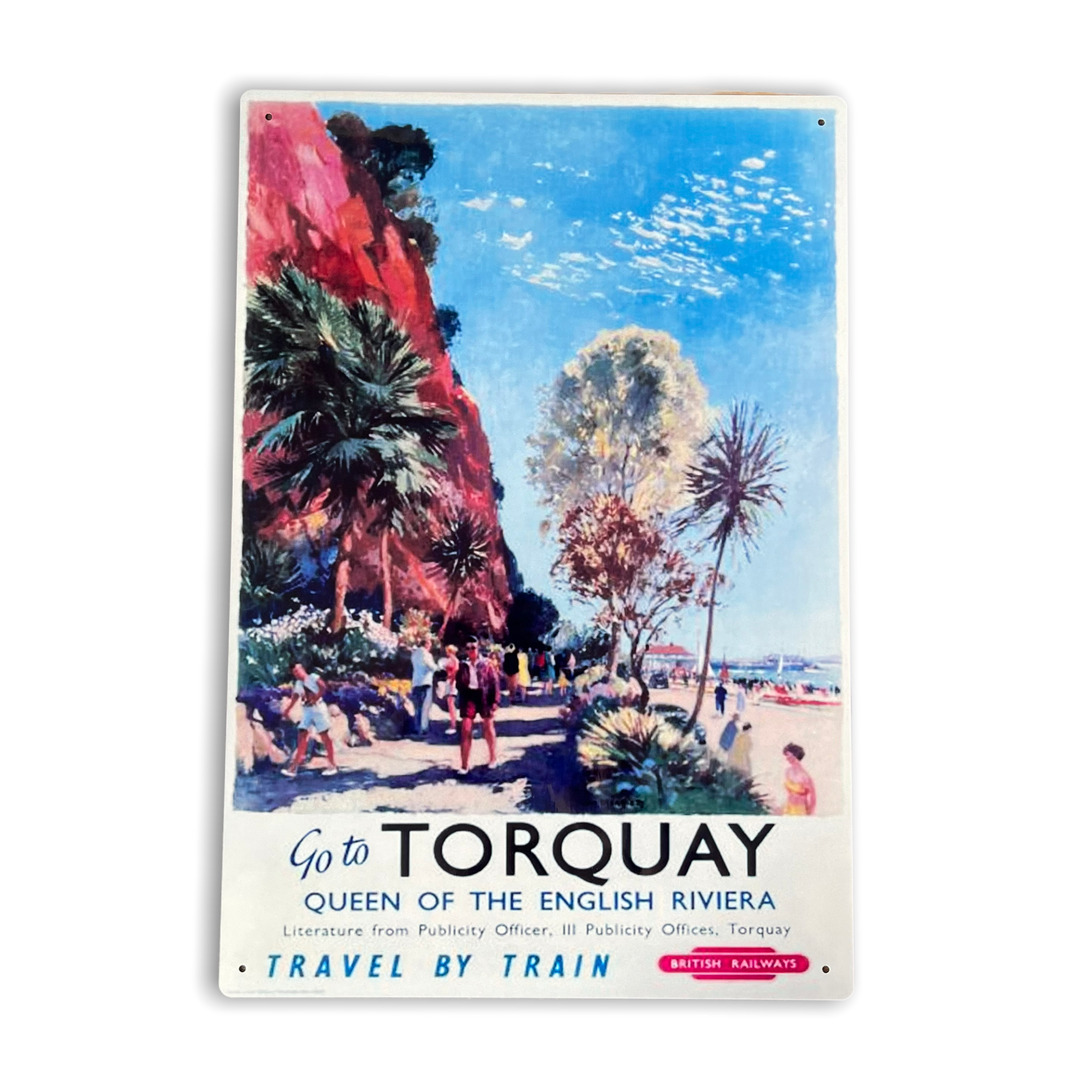 Vintage Metal Sign - British Railways Retro Advertising, Torquay Queen Of The English Riviera - Kaftan direct