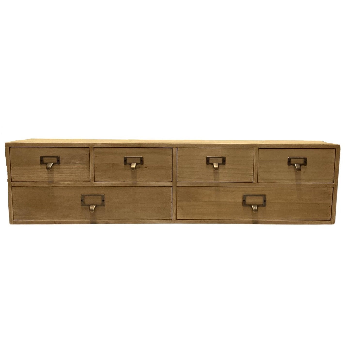 Wide 6 Drawers Wood Storage Organizer 80 x 15 x 20 cm - Kaftan direct