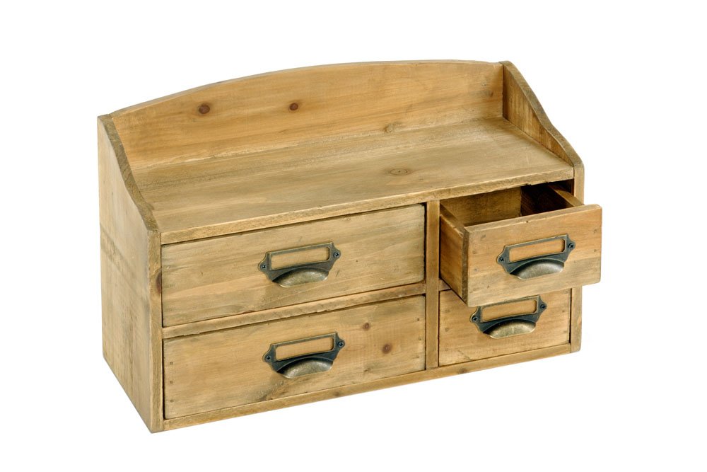 Shabby Chic Small Wooden Cabinet 4 Drawers - Kaftan direct