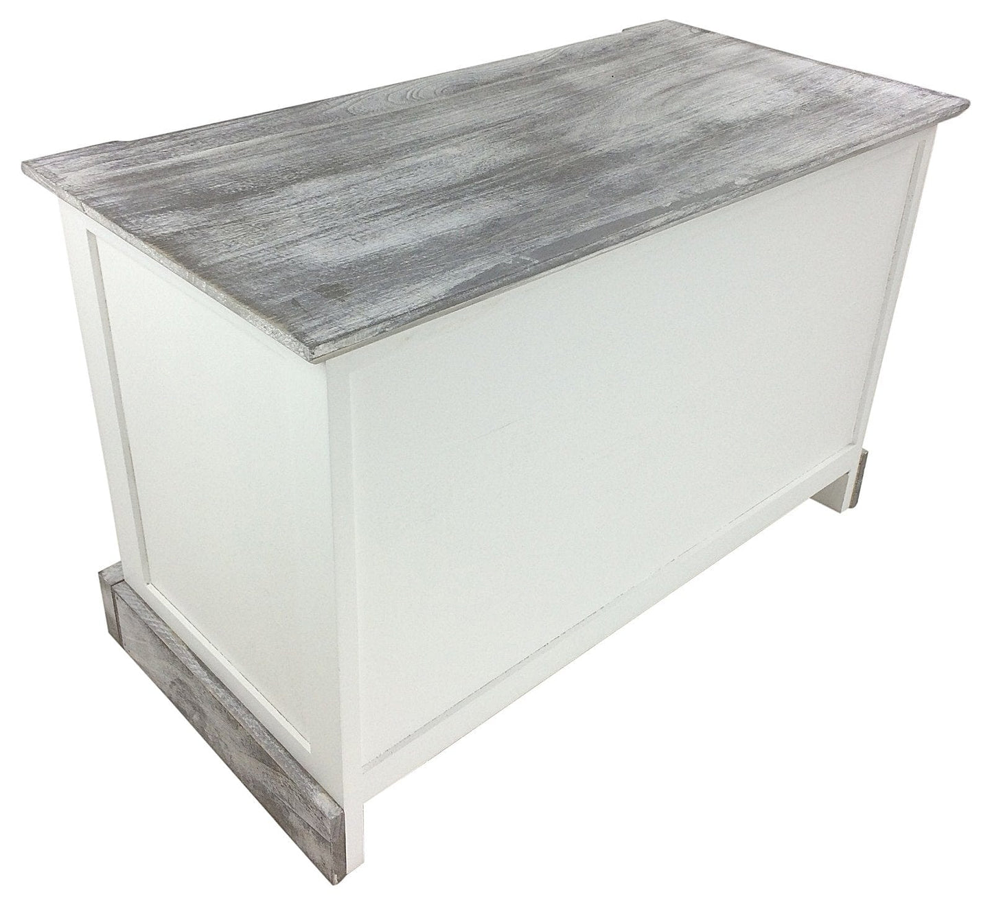 White Wooden Storage Bench With Cushion 69cm - Kaftan direct