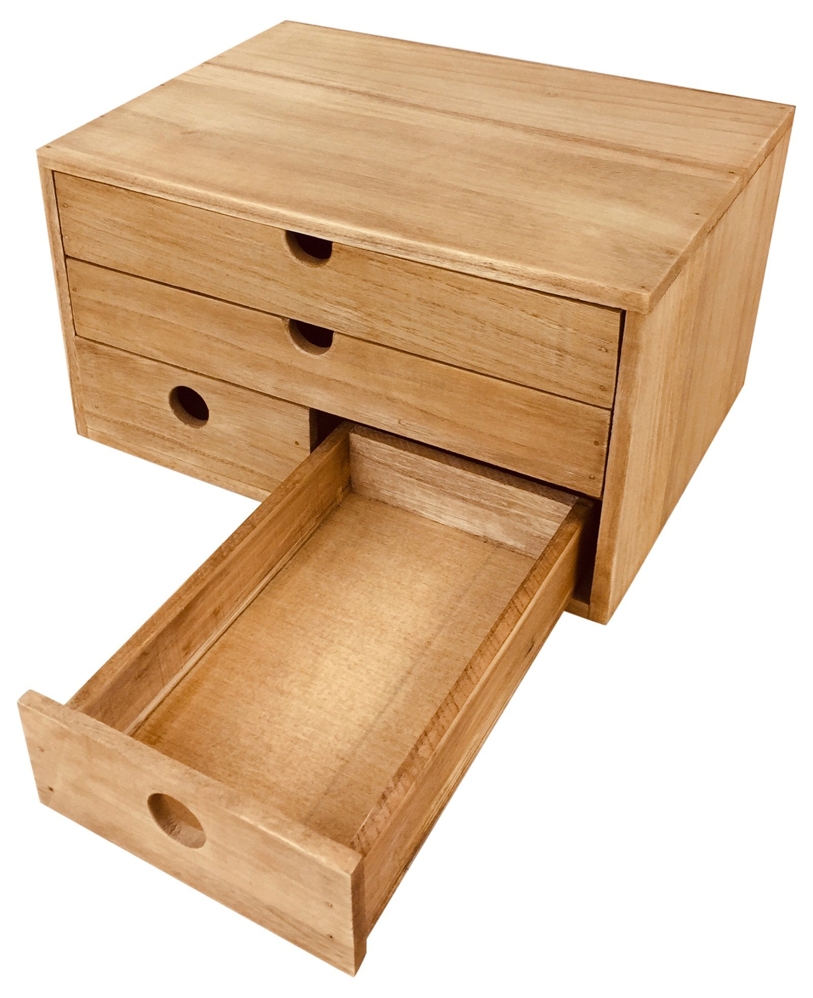 Rustic Solid Wood Storage Organizer 33cm - Kaftan direct