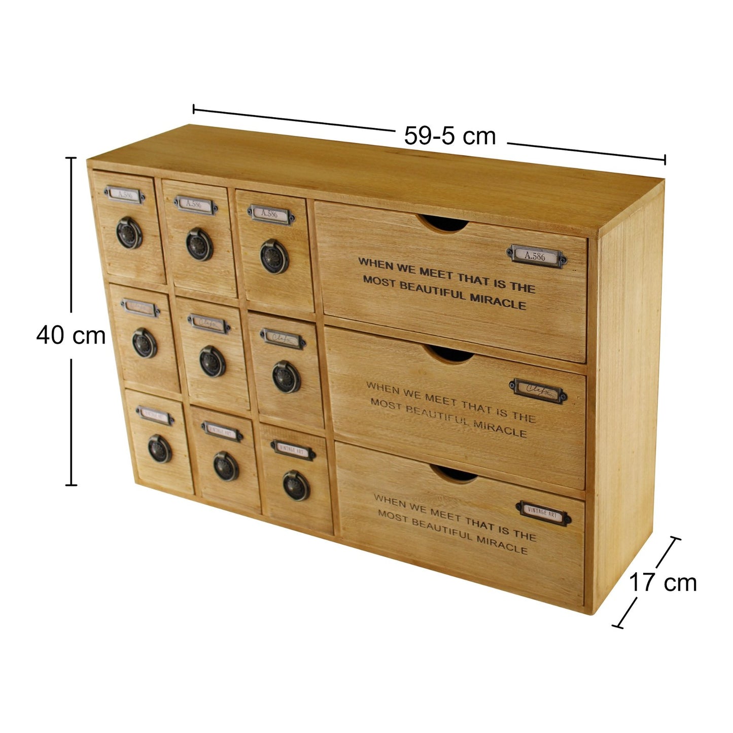 12 Drawer Rustic Storage Unit, Trinket Drawers - Kaftan direct