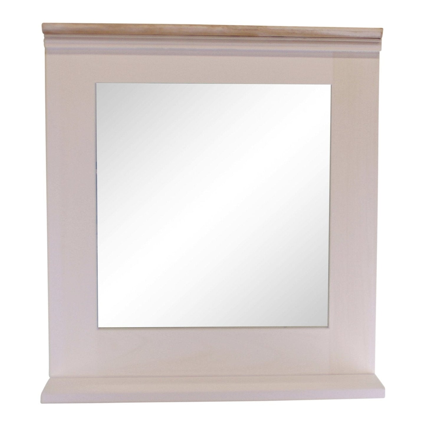 Whitewashed Wall Mirror With Vanity Shelf - Kaftan direct