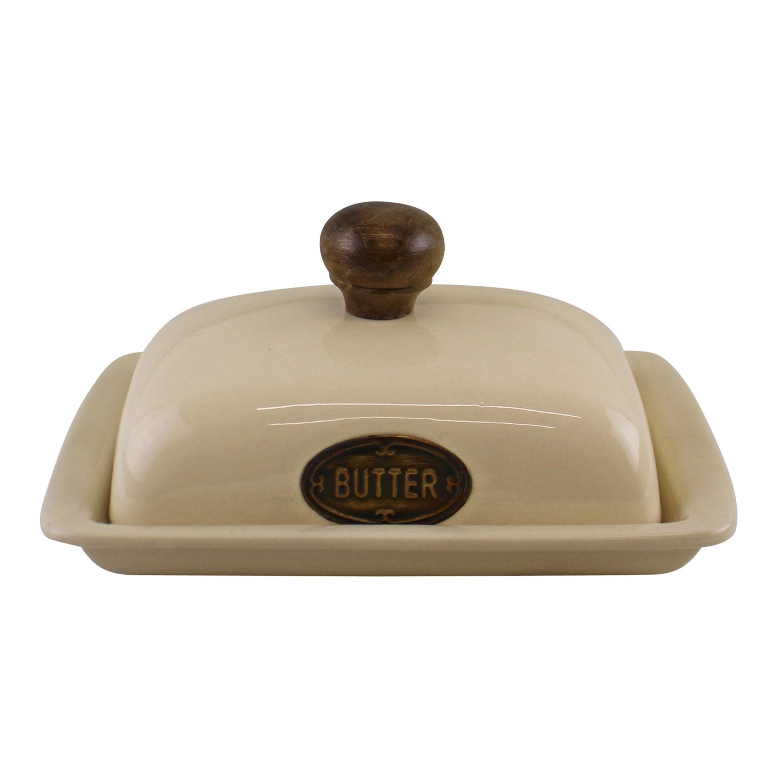 Country Cottage Cream Ceramic Butter Dish - Kaftan direct
