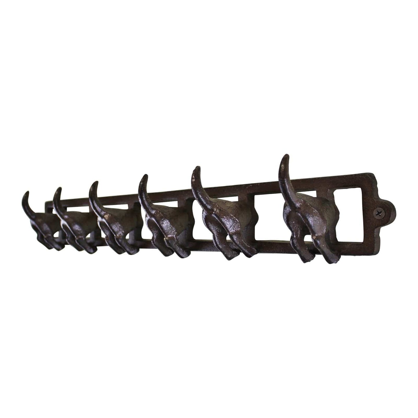 Rustic Cast Iron Wall Hooks, Dog Tail Design With 6 Hooks - Kaftan direct