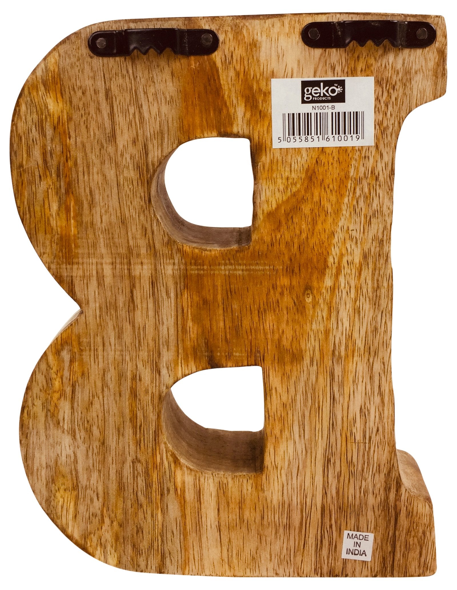 Hand Carved Wooden Geometric Letter B - Kaftan direct